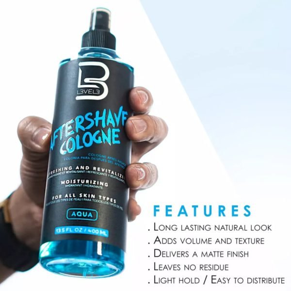 Aftershave Cologne Aqua Level 3 400ml – Frescura y Cuidado Profesional Post Afeitado - Imagen 2