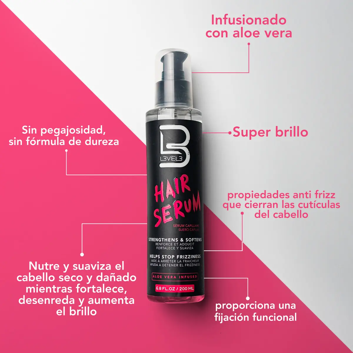 Suero para Cabello Level 3 200ml – Repara, Fortalece y Aporta Brillo Profesional - Imagen 3